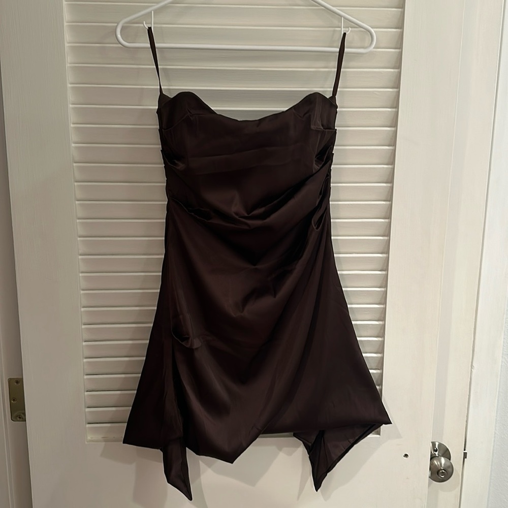 Rosedress Satin Mini Dress - Chocolate